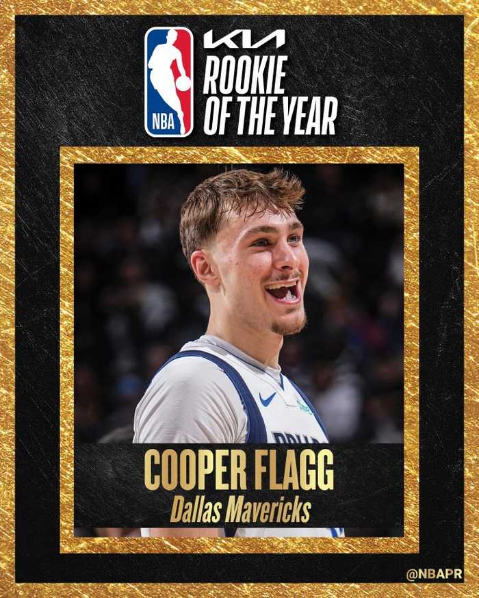 NBA历史第二年轻！NBA官方：独行侠状元弗拉格当选年度最佳新秀